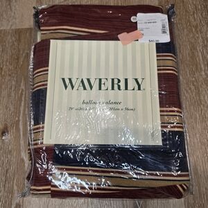 Waverly Striped Balloon Valance in Red and Gold